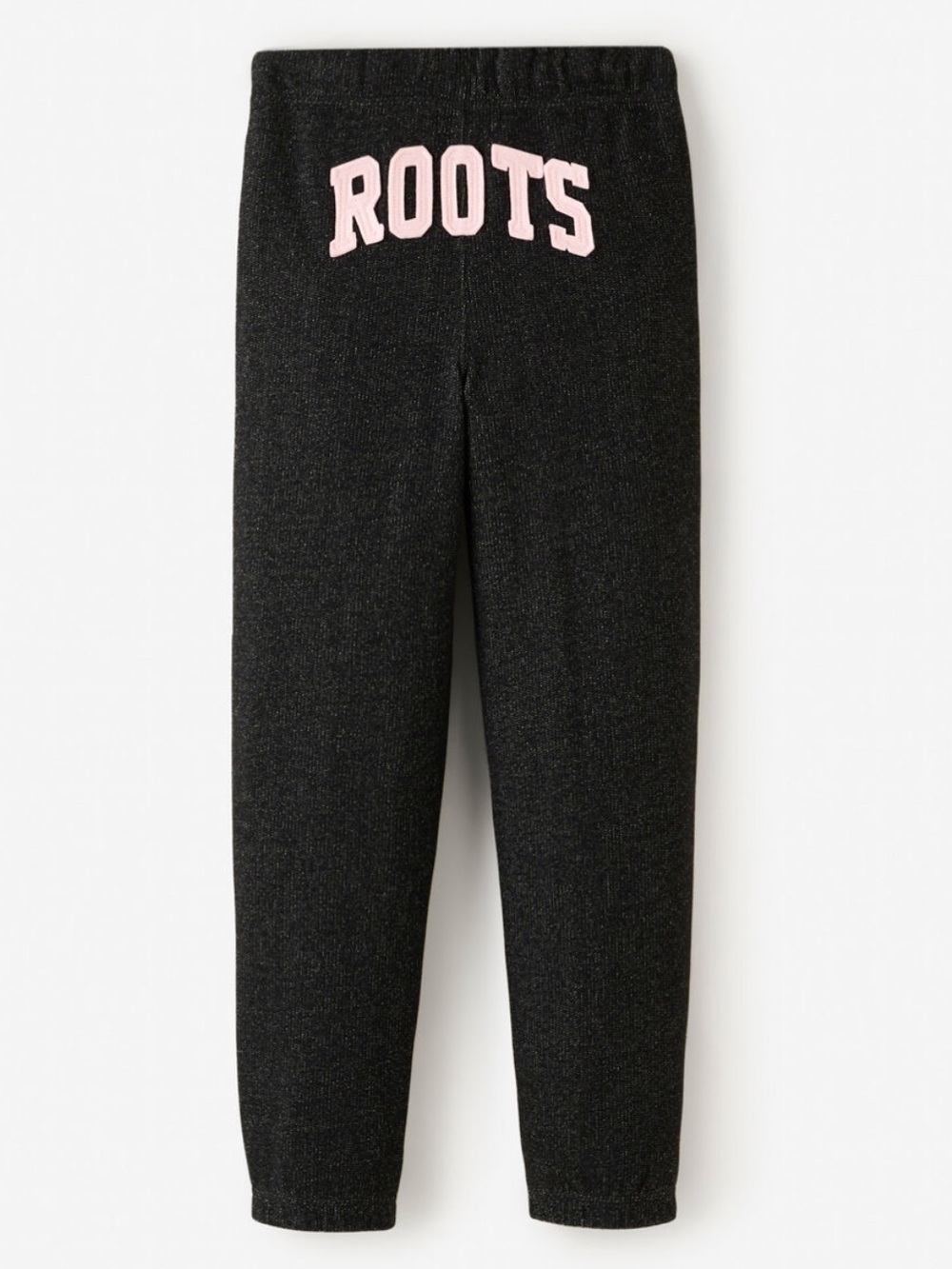 Roots Kids Black Pepper Sweatpants Pink Logo Size 12